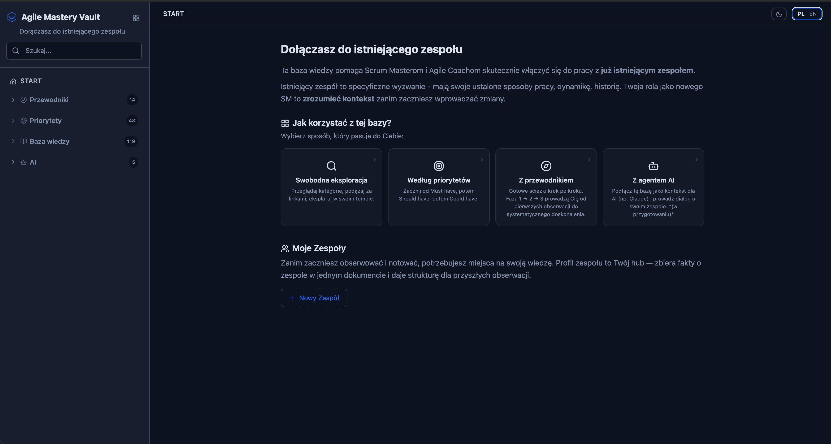 Agile Mastery Vault — dashboard